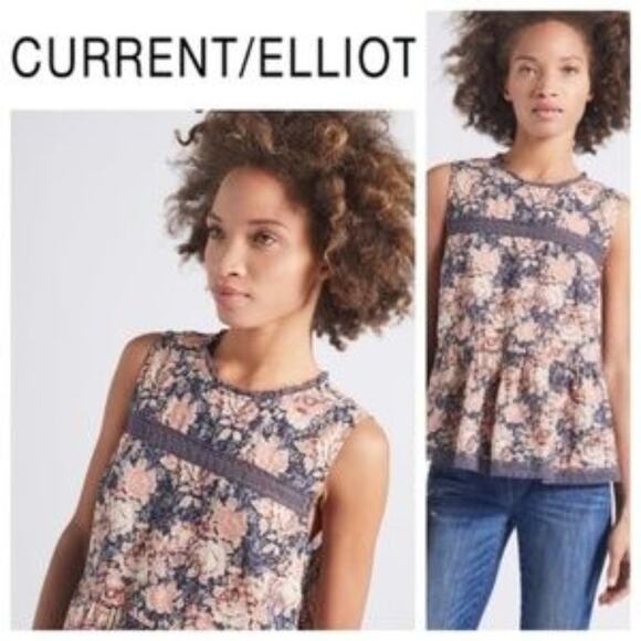 CURRENT/ELLIOTT - Mini Phoenix Floral Peplum Top - Picture 1 of 8
